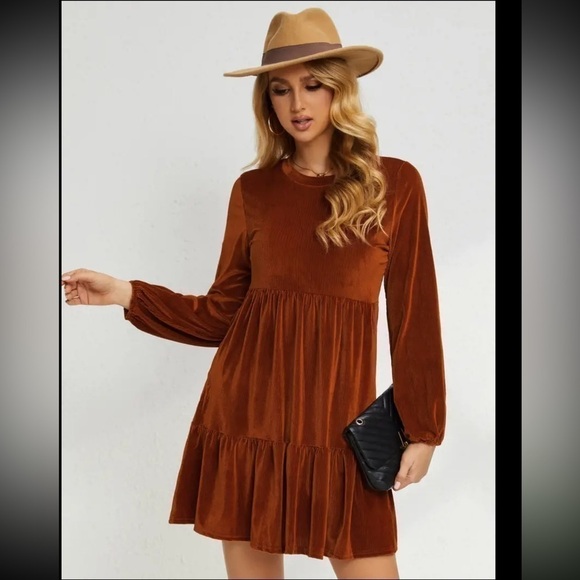 Jenny Louise Boutique Dresses & Skirts - Fit and Flare Crew Neck Long Sleeve Dress